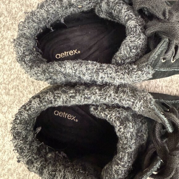 ✅Aetrex Bonnie Arch Support Sneakers Black Womens 7.5-8 EU38 Side-zip Orthotic - Picture 12 of 12